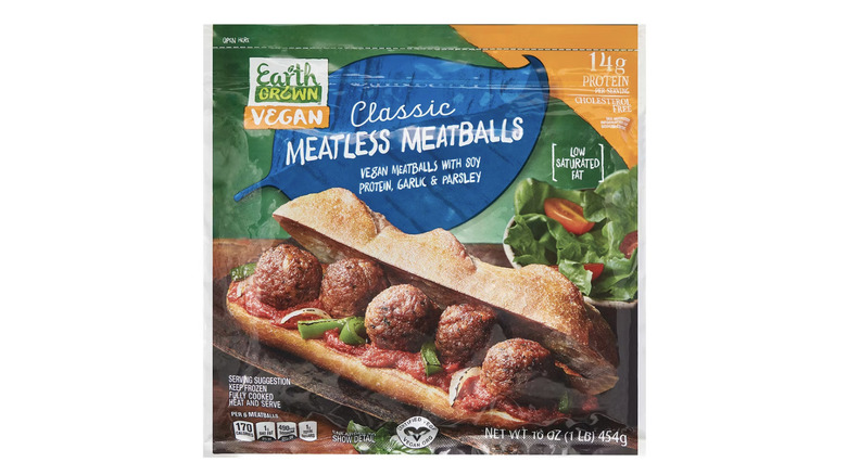 package of Aldi's vegan meatballs