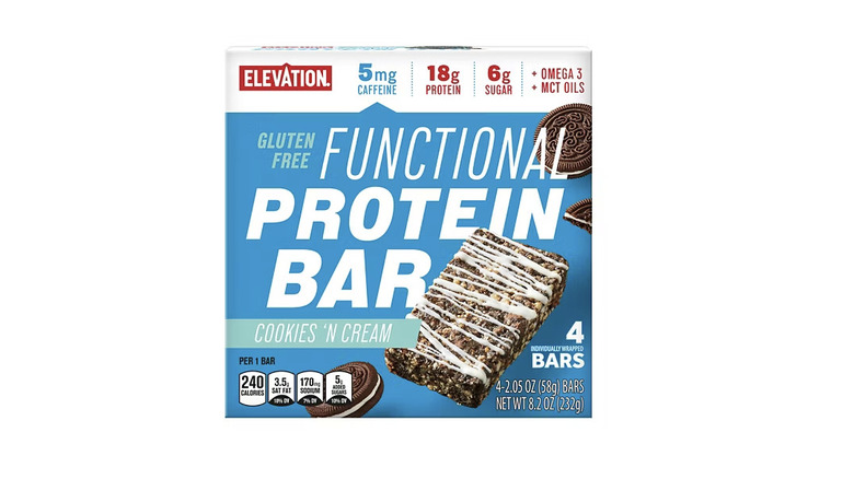 Elevation brand cookies n cream protein bar