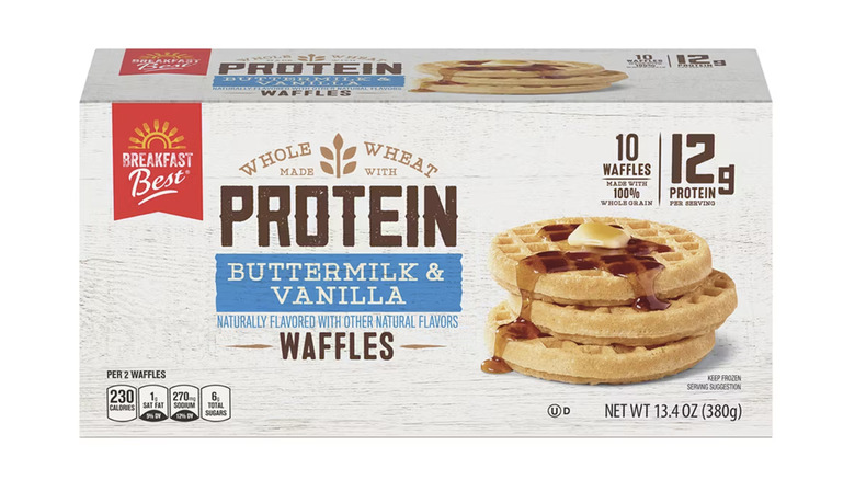 package of Breakfast Best protein waffles