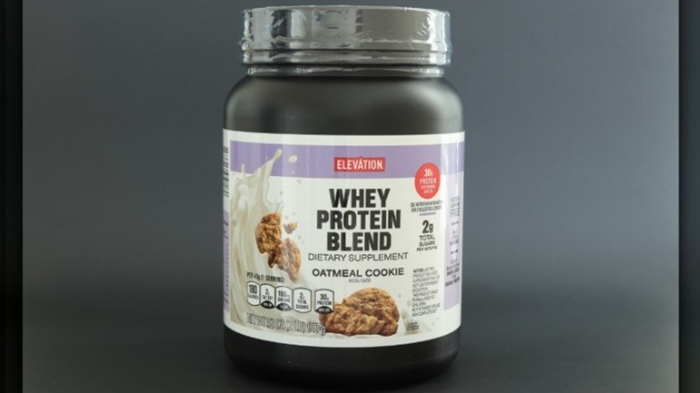 container of whey protein blend