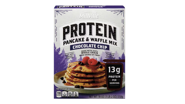 Millville protein pancake and waffle mix package