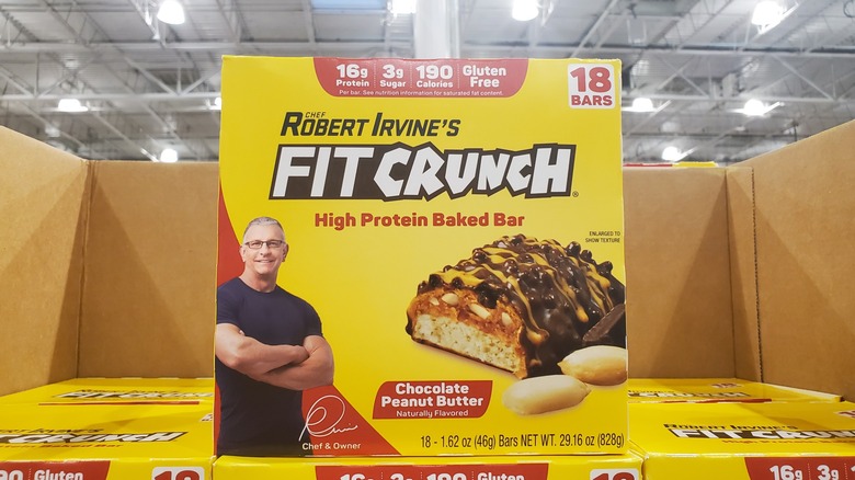 A box of Chef Robert Irvine's fit crunch high protein baked bars at Costco
