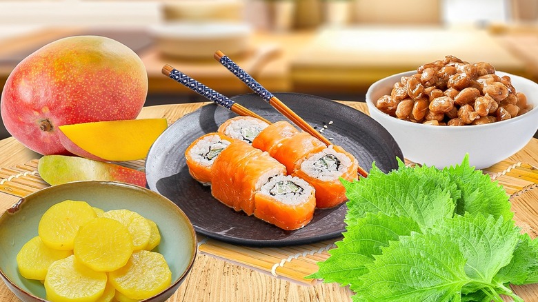 Various sushi ingredients