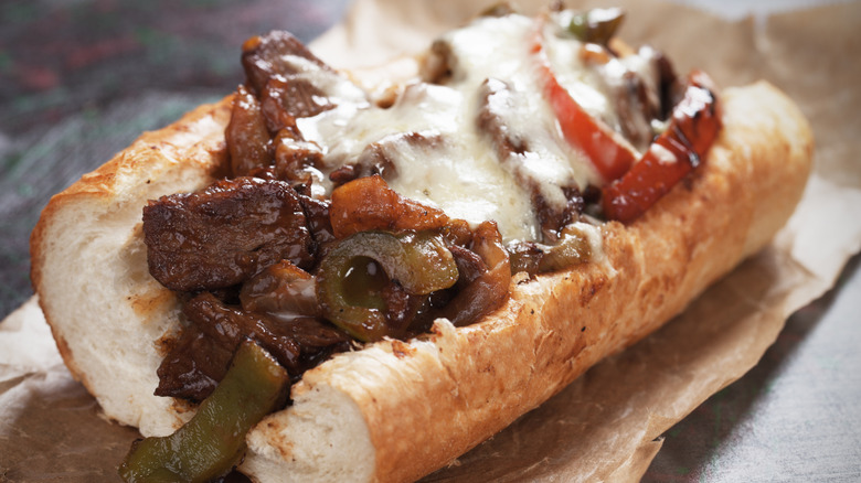 Philly cheesesteak with melted cheese