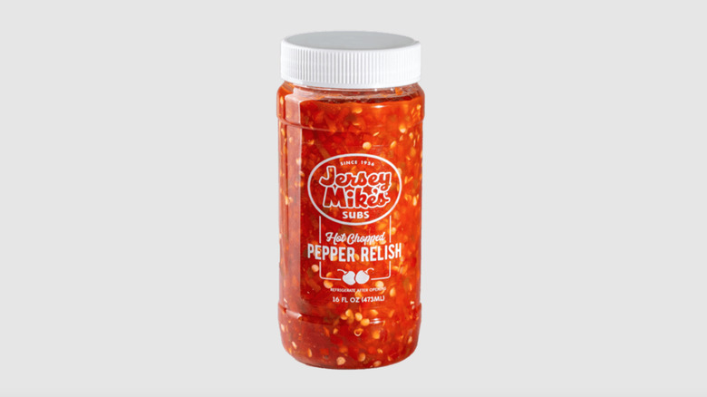 Jersey Mike's hot pepper relish jar