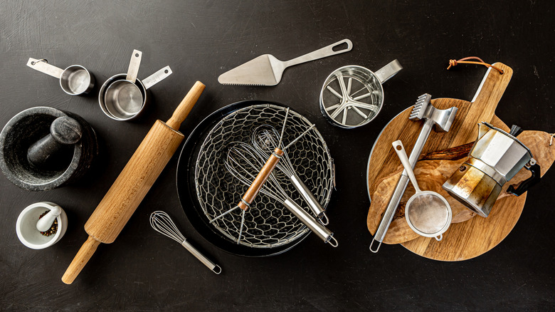 Aerial shot of kitchen tools