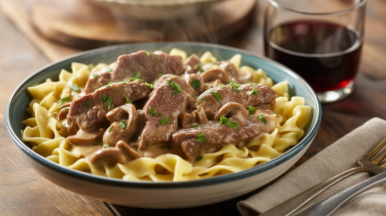 bowl of Beef Stroganoff