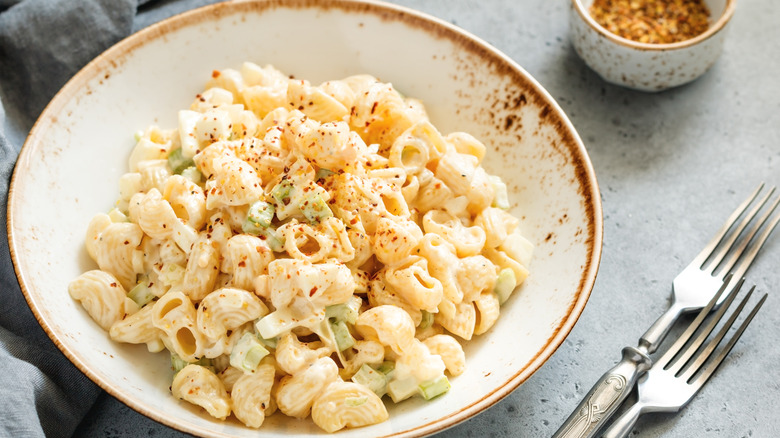 Bowl of macaroni salad