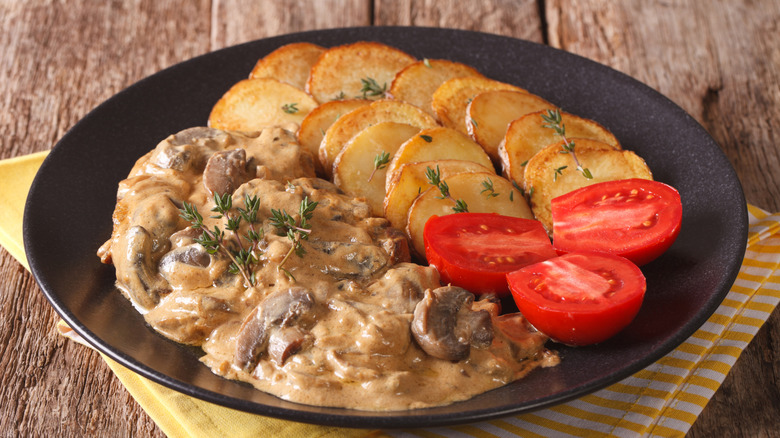 Steak Diane with potatoes