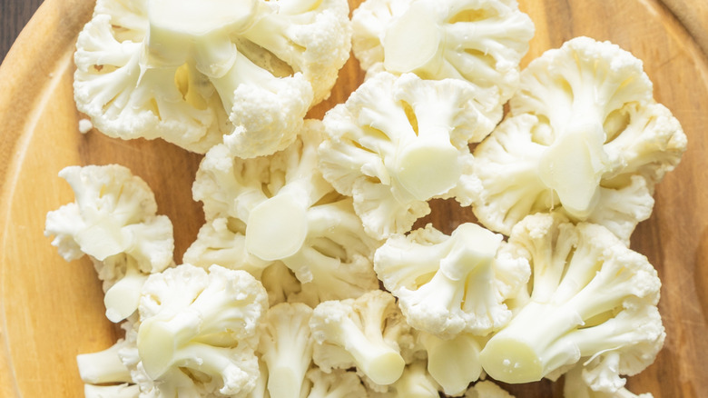 Cut up cauliflower florets