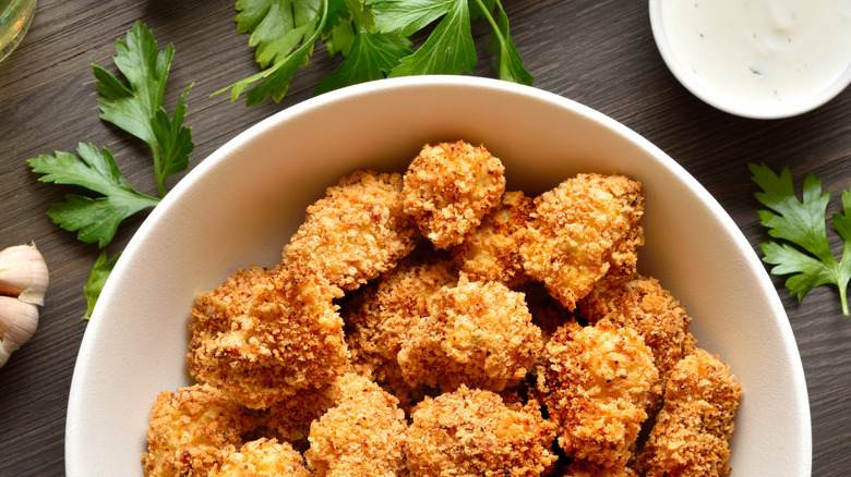 Cauliflower wings breaded and battered