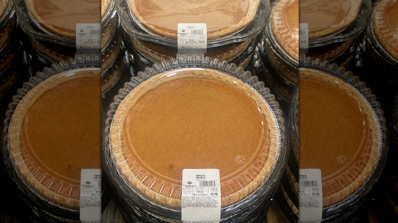 Stacks of Members Mark 12" pumpkin pies