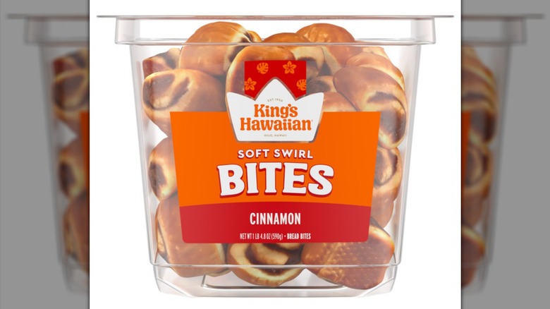 Package of King's Hawaiian Cinnamon Bites on white background