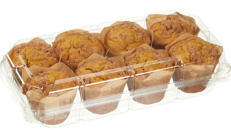 Costco's Pumpkin Streusel Muffins on white background