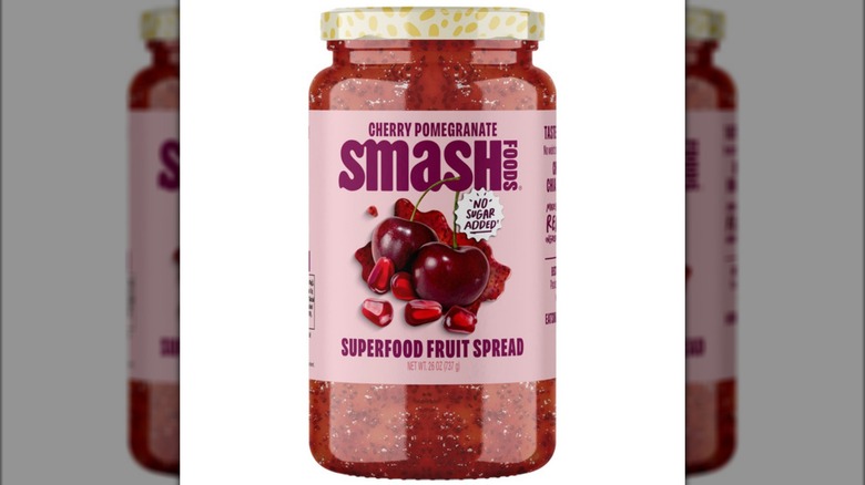 Smash Foods Cherry Pomegranate Superfood Fruit Spread on white background