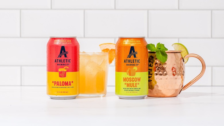 Athletic Brewing NA Cocktails on countertop