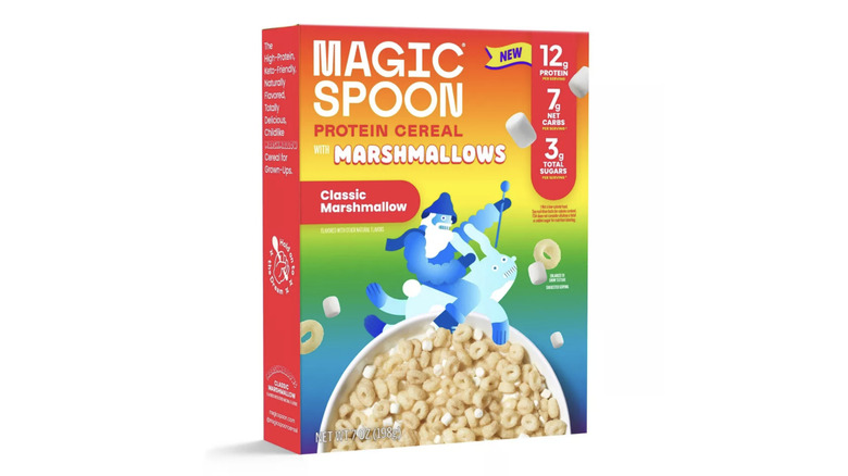 Magic Spoon Protein Marshmallows cereal on white background