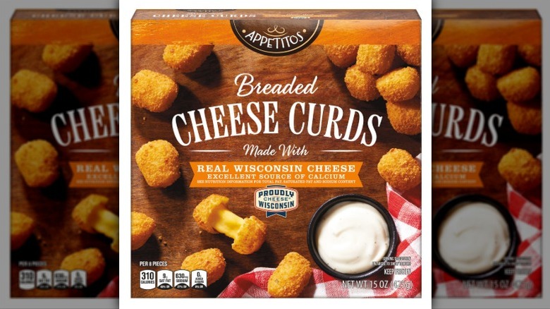 Appetitos breaded cheese curd packaging on white background