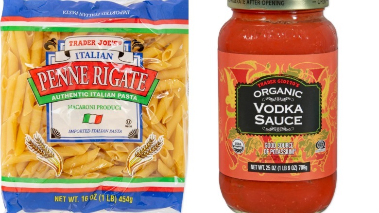 Trader Joe's penne pasta and vodka sauce