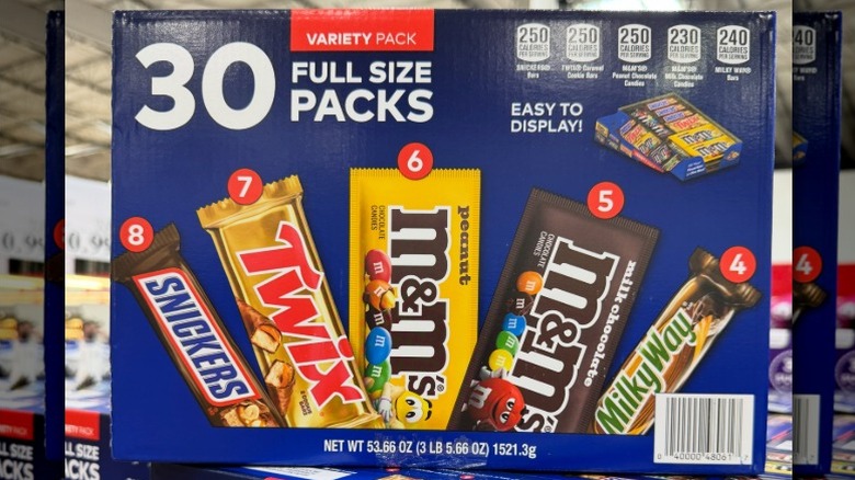 Variety pack of full-sized Mars Chocolate Bars at Costco