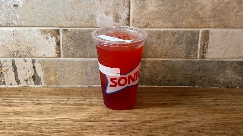 Sonic drink customization made with Cherry slush, vanilla cream, Sprite