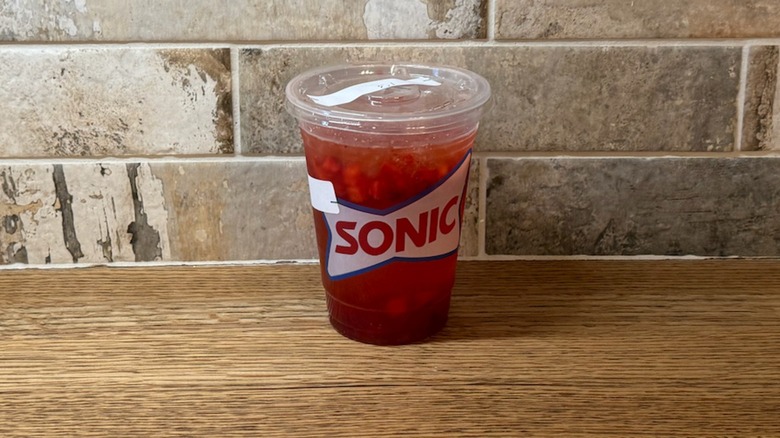 Sonic drink customization made with Limeade, jalapeños, real strawberries