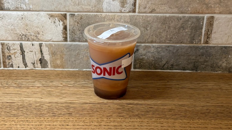 Sonic drink customization made with Unsweet iced tea, coconut syrup, vanilla flavoring, sweet cream