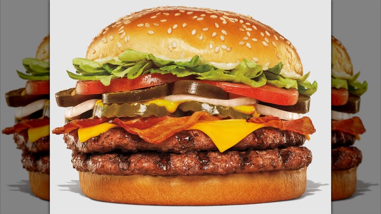 Burger King Texas Double Whopper on a white background