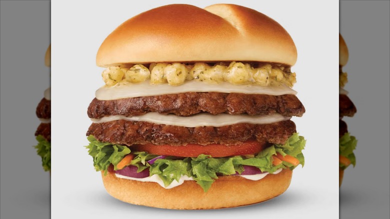 Culver's Buttery Parmesan Pub Burger Triple on white background