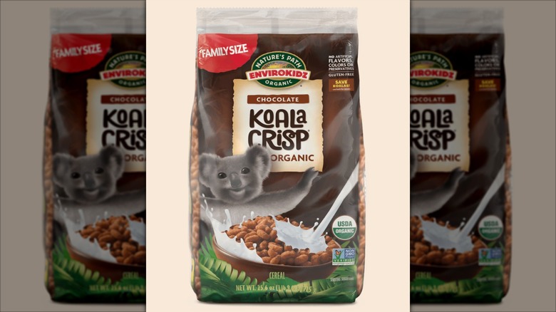 Bag of Koala Crisp on beige background