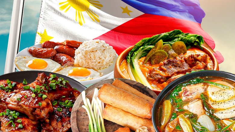 variety of Filipino dishes