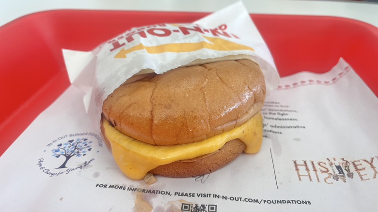 View of In-N-Out grilled cheese