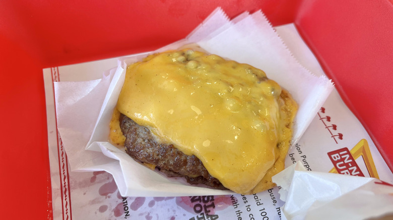 Close-up view of Flying Dutchman hamburger and cheese