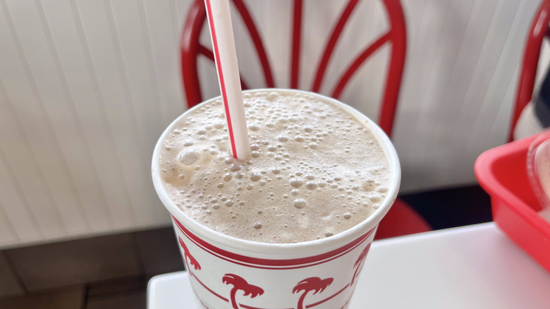 Close up of root beer float