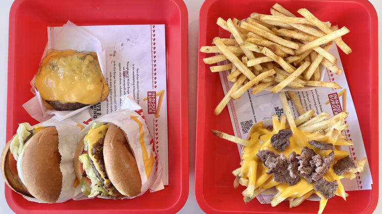 Top view of In-N-Out food items