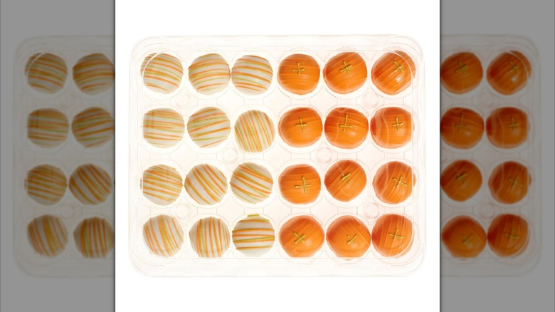 Tray of orange and white Member's Mark Pumpkin Spice Cake Balls from Sam's Club