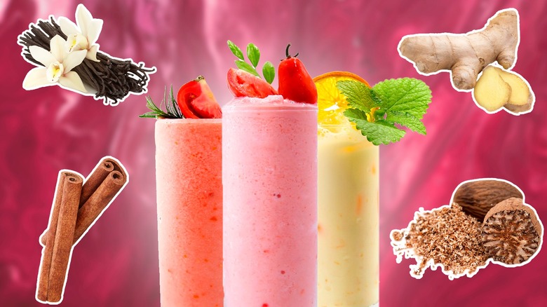 Collage of smoothies and ingredients