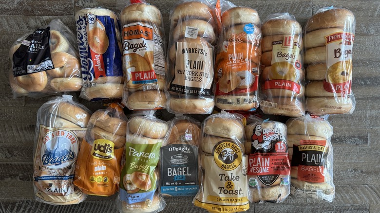14 bagel packages on table