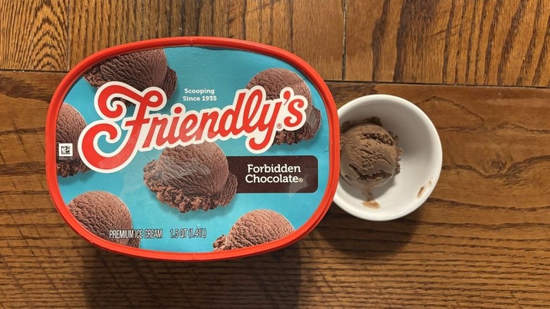 friendlys forbidden chocolate ice cream carton