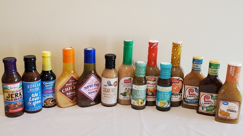 table of marinade sauces