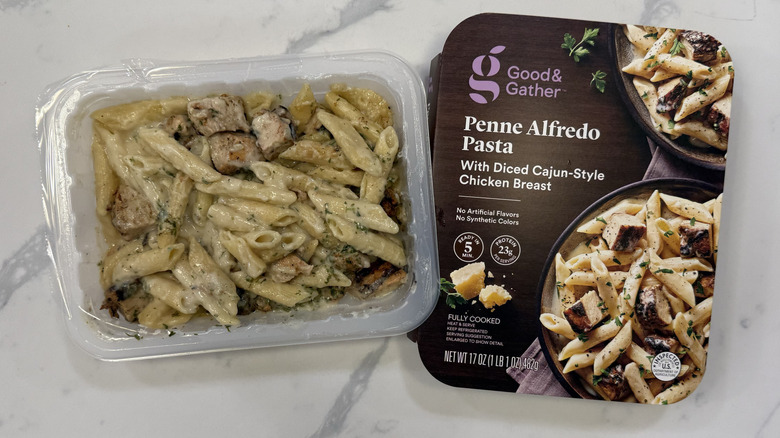 Good & Gather penne alfredo pasta in a tray