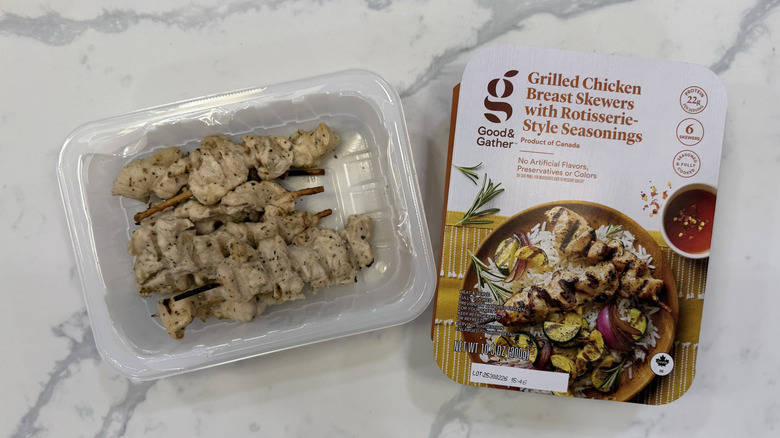 Good & Gather grilled chicken breast skewers in tray