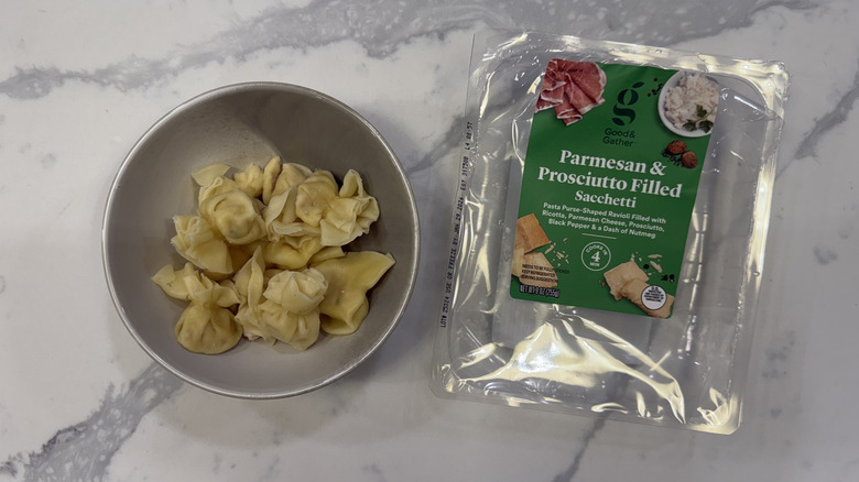 Good & Gather parmesan and prosciutto filled sacchetti in a bowl