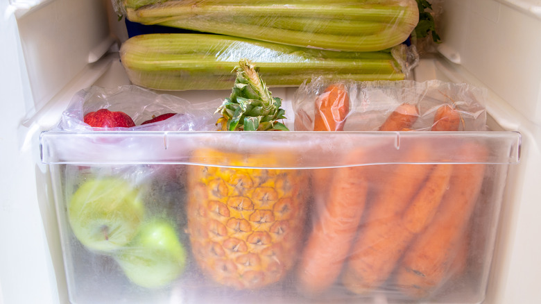 crisper drawer of refrigerator