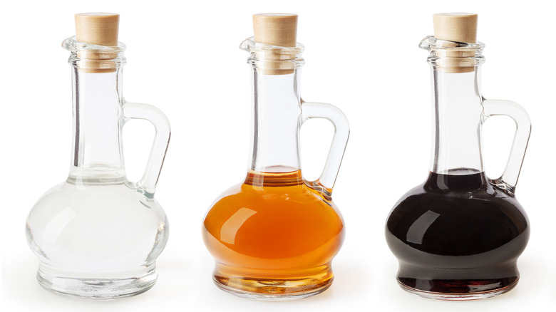 Three types of vinegar