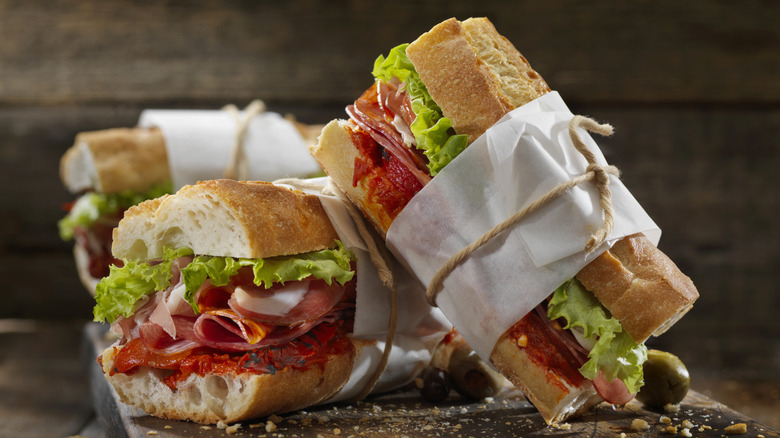 Cut italian sandwich