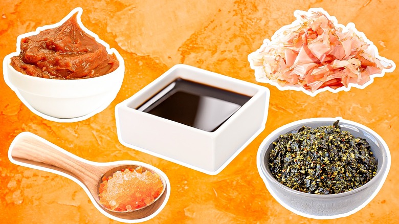 Various umami-rich foods