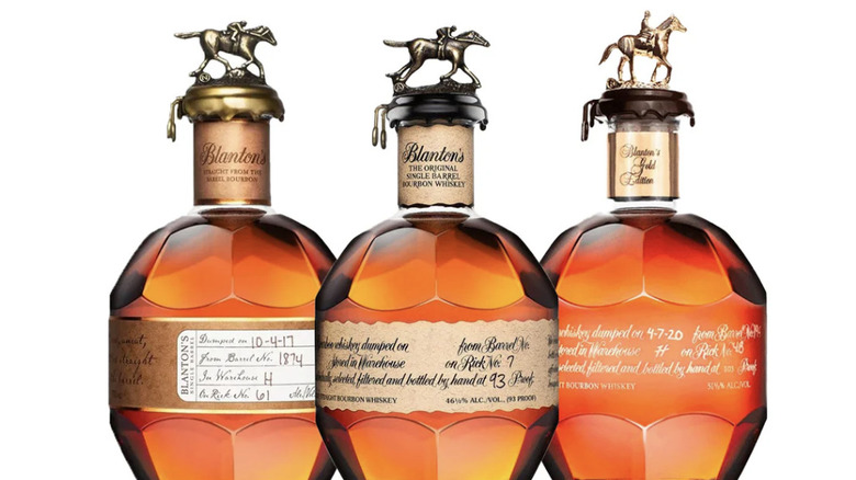 Blanton's Bourbon 3-bottle collection in a row