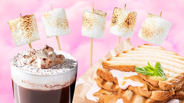 Roasted marshmallows and marshmallow foods