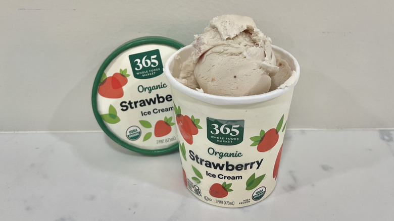 Whole Foods 365 organic strawberry ice cream pint